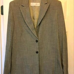 🖤🤍GARFIELD & MARKS Suit Coat - Black & Ivory Houndstooth - Size 8 🖤🤍